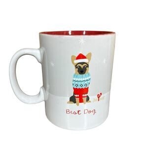 German Shepherd Dog in Sweater Best Dog Christmas Ceramic Coffee Cup Mug 16 oz